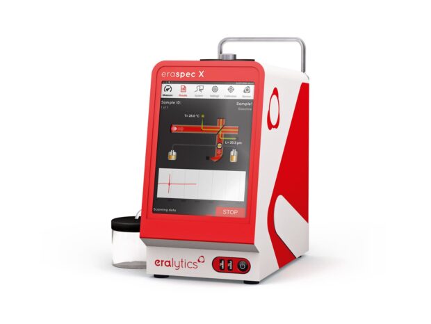 FTIR Analyzer in a red and white aluminium housing